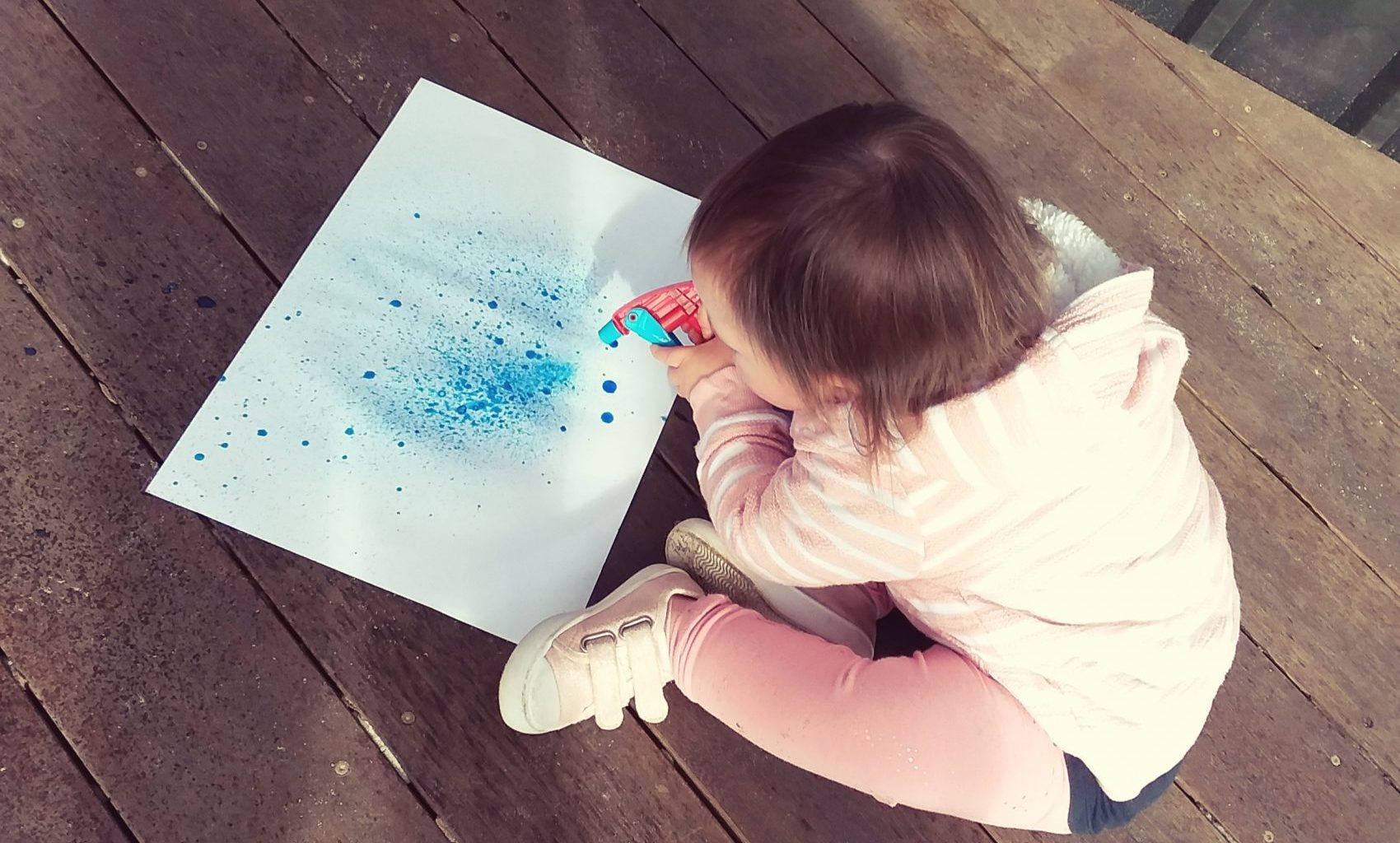 Spray Bottle Painting Outdoors